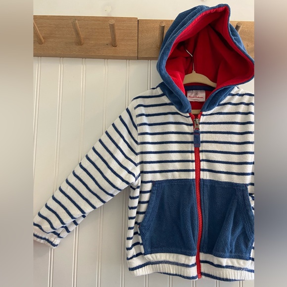 Hanna Andersson Terry Cloth Long Sleeve Zip Hoodie Swim Cover Up Beach 90 3T - Picture 2 of 8